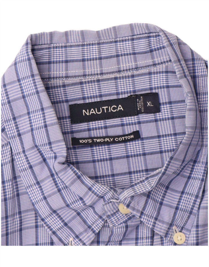 Ανδρικό κοντομάνικο πουκάμισο Nautica XL Blue Check Cotton