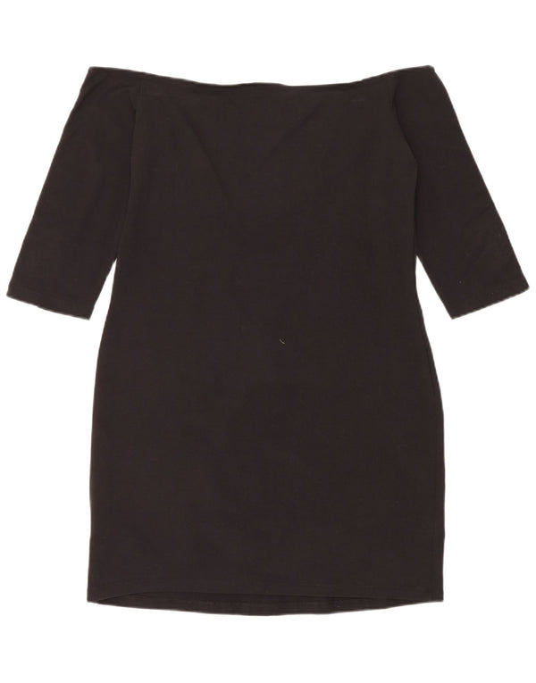 Adidas Γυναικείο φόρεμα 3/4 με μανίκια UK 18 XL Μαύρο βαμβακερό σπορ