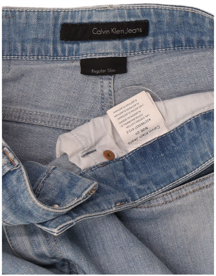 Calvin Klein Γυναικεία Slim Regular Fit Τζιν Capri W29 Μεσαίο μπλε βαμβακερό