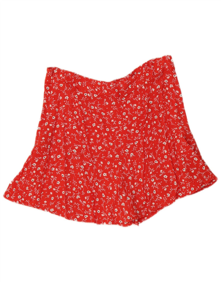 ZARA Γυναικείο Skort UK 14 Large Red Floral