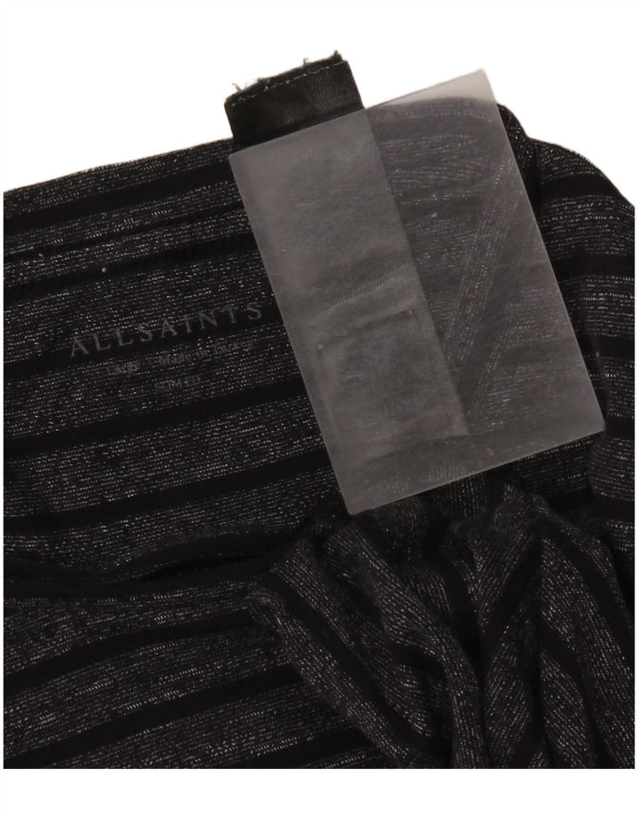 Ανδρικό μπλουζάκι All Saints Slim Fit Top μεγάλο μαύρο ριγέ βαμβακερό