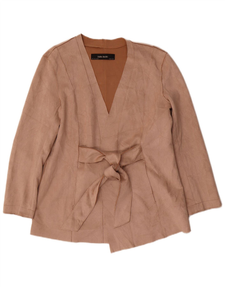 Zara Γυναικείο Faux Suede Blazer Jacket UK 12 Medium Beige