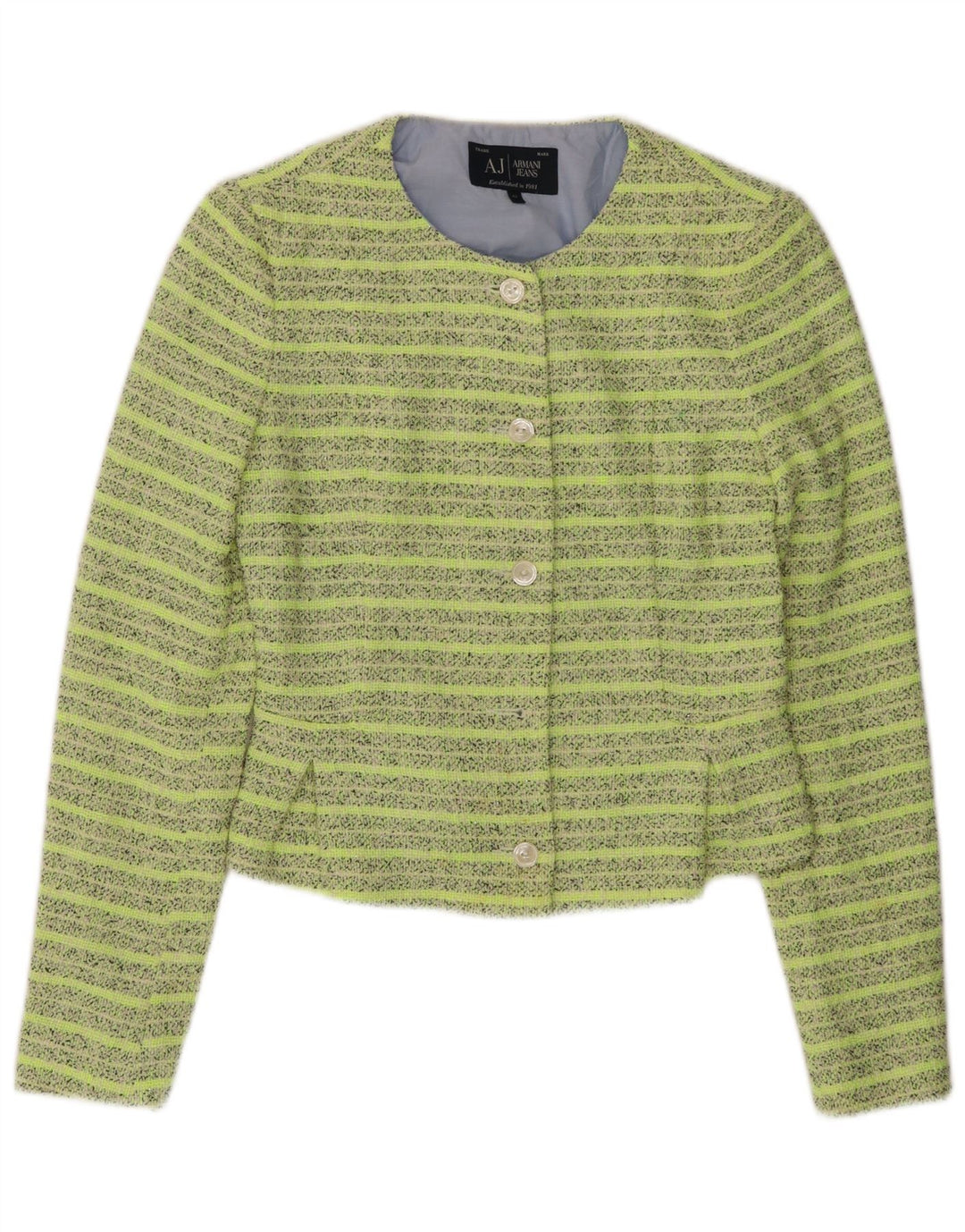 ARMANI JEANS Γυναικείο σακάκι σακάκι με 5 κουμπιά IT 42 Μεσαίο πράσινο ριγέ