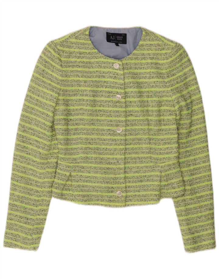 ARMANI JEANS Γυναικείο σακάκι σακάκι με 5 κουμπιά IT 42 Μεσαίο πράσινο ριγέ