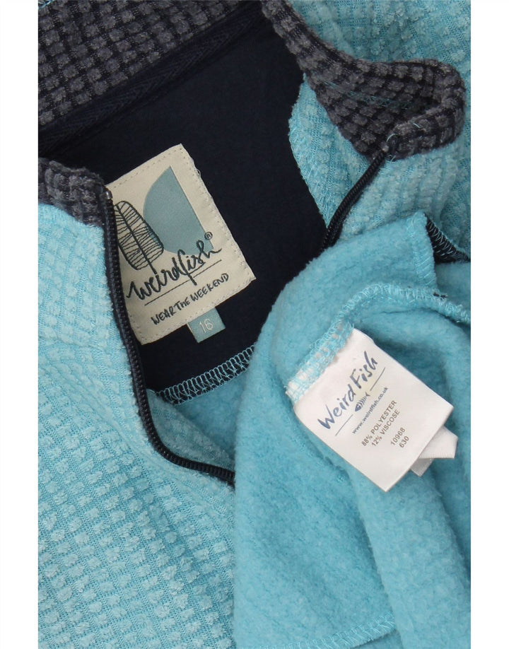 Weird Fish γυναικείο φερμουάρ Fleece Jumper UK 16 Large Blue Polyester