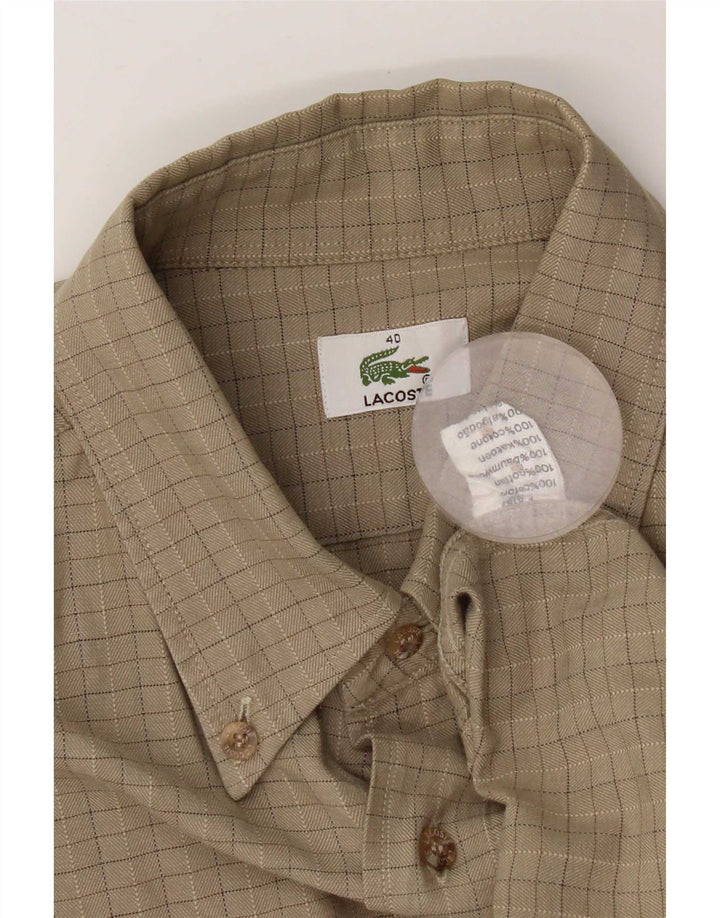 Ανδρικό πουκάμισο Lacoste νούμερο 40 Medium Beige Check Cotton