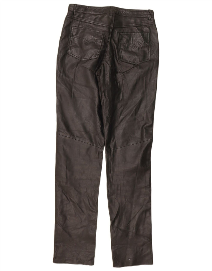 SAKI Womens Slim Leather Trousers EU 38 Medium W30 L34 Black Leather