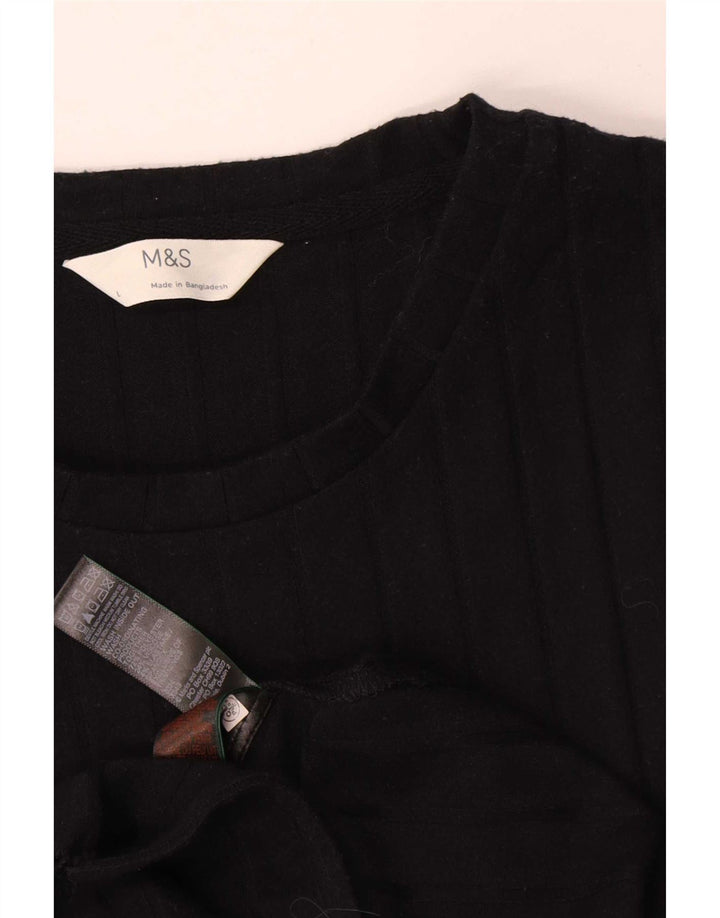 Γυναικείο αμάνικο φόρεμα Marks & Spencer UK 14 μεγάλο μαύρο πολυεστέρα