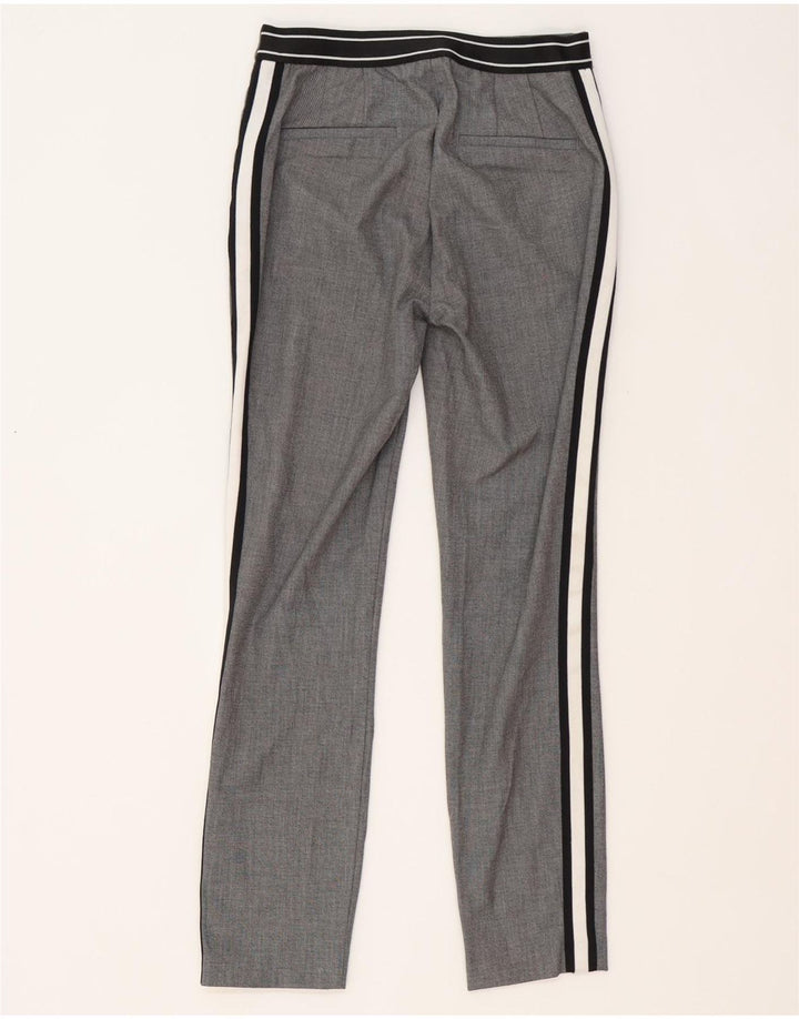 Zara Γυναικείο Slim παντελόνι Chino Μικρό W26 L27 Γκρι ριγέ πολυεστέρα