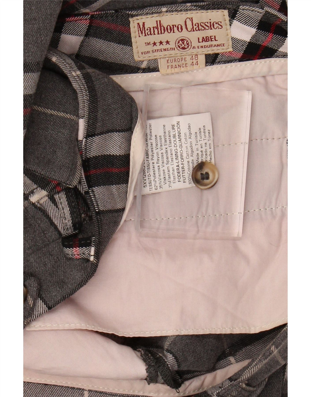 MARLBORO CLASSICS Γυναικείο ίσιο casual παντελόνι W34 L27 Grey Check