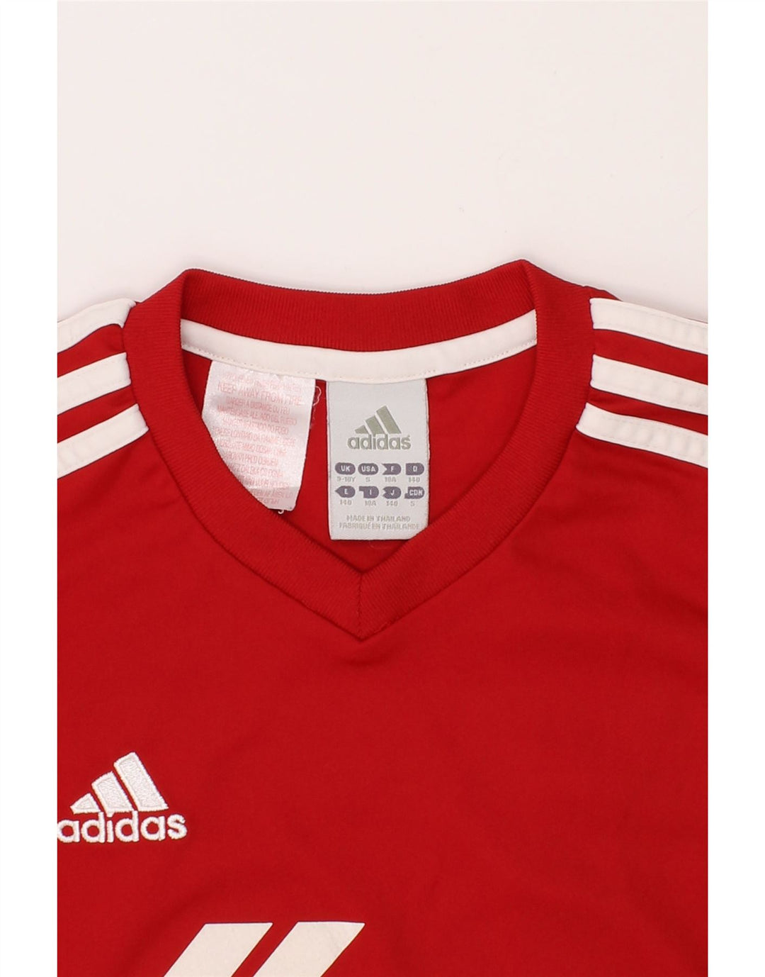 ADIDAS Boys Graphic T-Shirt Top 9-10 Years Red Polyester Vintage Adidas and Second-Hand Adidas from Messina Hembry 