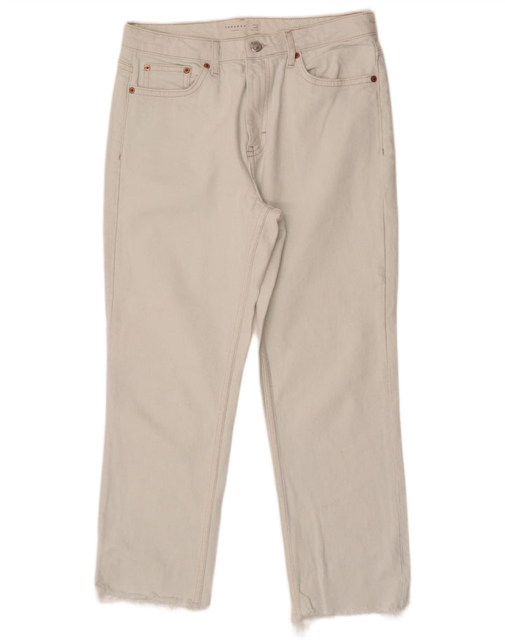 TOPSHOP Γυναικείο Crop Straight Jeans W30 L25 Λευκό