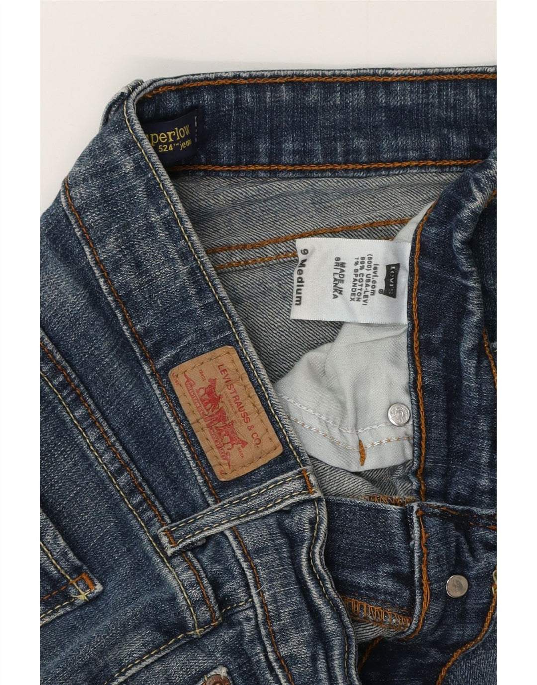 LEVI'S Γυναικείο 524 Super Low Skinny Jeans US 9 Medium W30 L28 Μπλε βαμβακερό