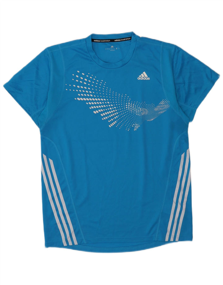 Ανδρικό T-Shirt Adidas Top Πολυεστέρας μεσαίου μπλε με στίγματα