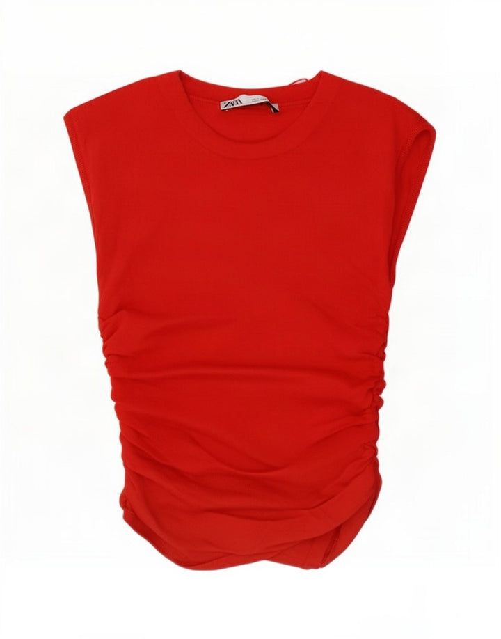 Zara Γυναικεία Μπλούζα Τοπ UK 10 Small Red