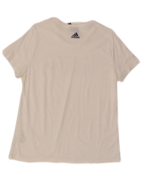 Γυναικείο γραφικό μπλουζάκι Adidas Top UK 20/22 XL Λευκό βαμβακερό