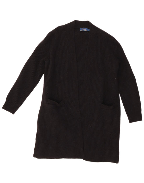 POLO RALPH LAUREN Γυναικείο Longline ανοιχτό πουλόβερ ζακέτα UK 12 μεσαίο μαύρο