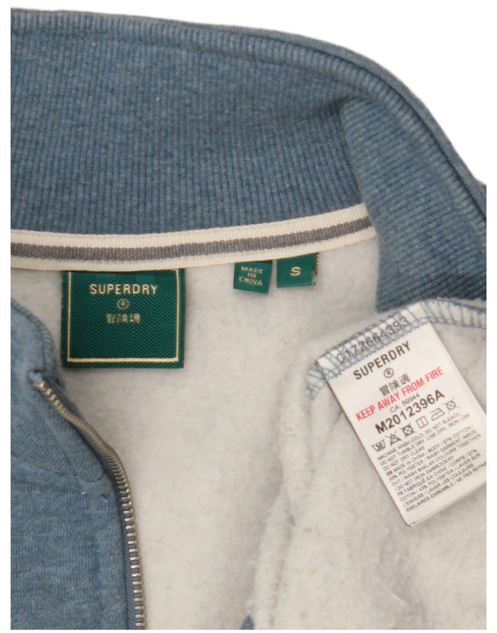 Ανδρικό φούτερ με φερμουάρ Superdry, Μπλε βαμβακερό