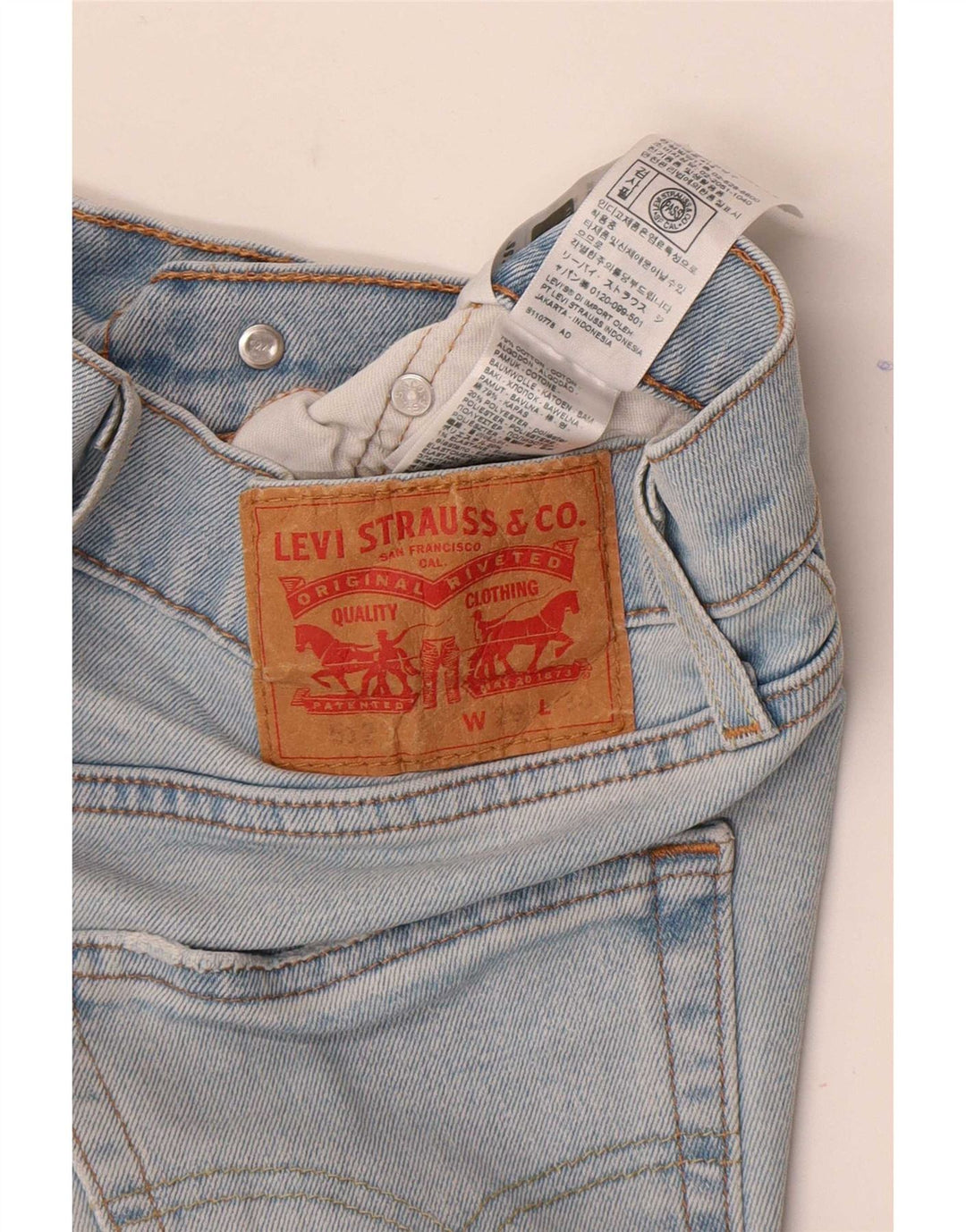 Levi's Mens 502 Tapered Jeans W29 L30 Blue Cotton