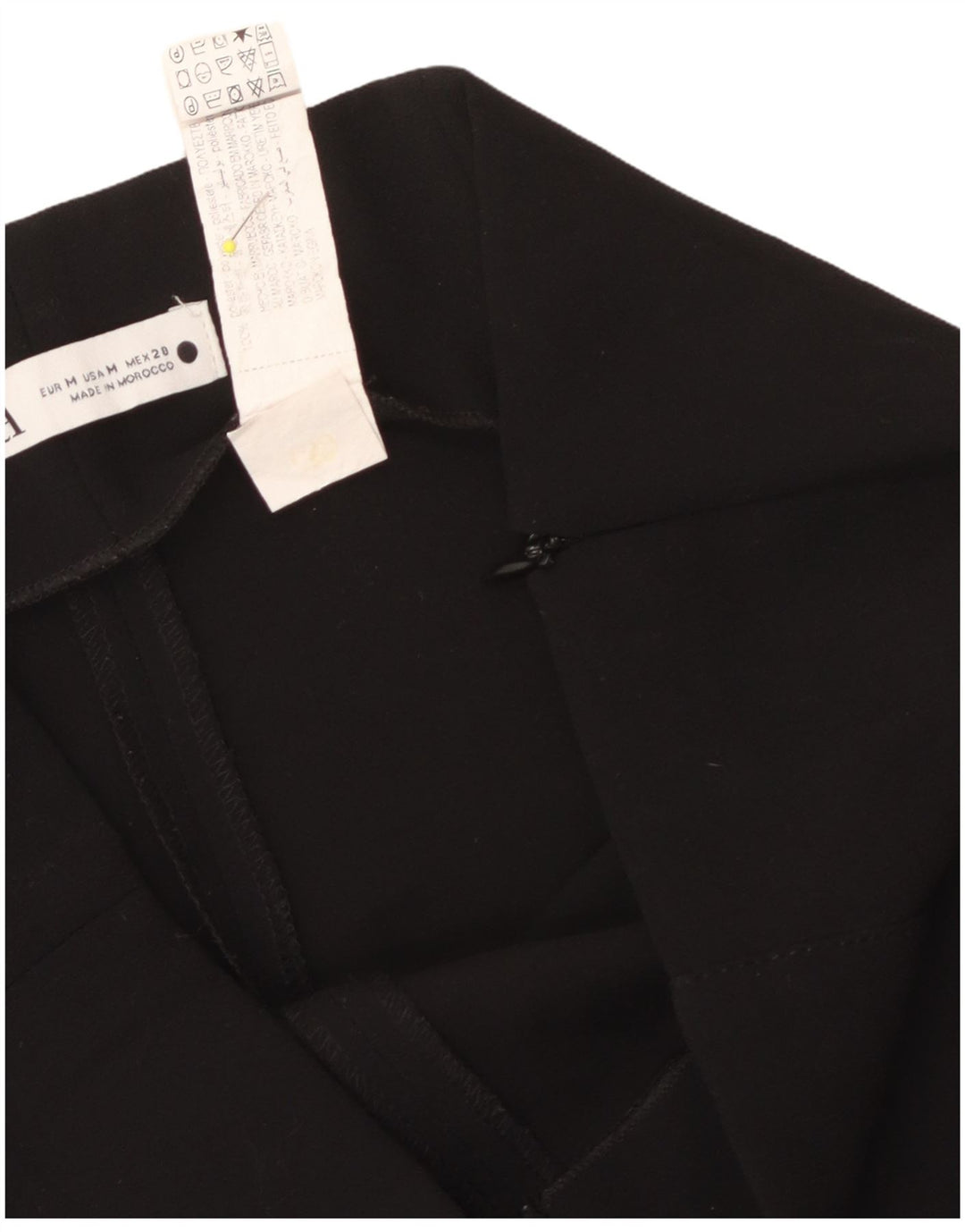 Zara Γυναικείο παντελόνι με φαρδύ κοντό πόδι Medium W30 L24 Μαύρο Πολυεστέρας