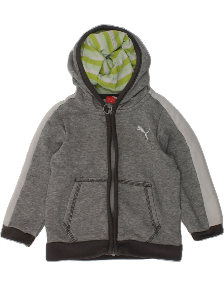 PUMA Baby Boys Zip Hoodie Sweater 9-12 Months Grey Cotton | Vintage Puma | Thrift | Second-Hand Puma | Used Clothing | Messina Hembry 