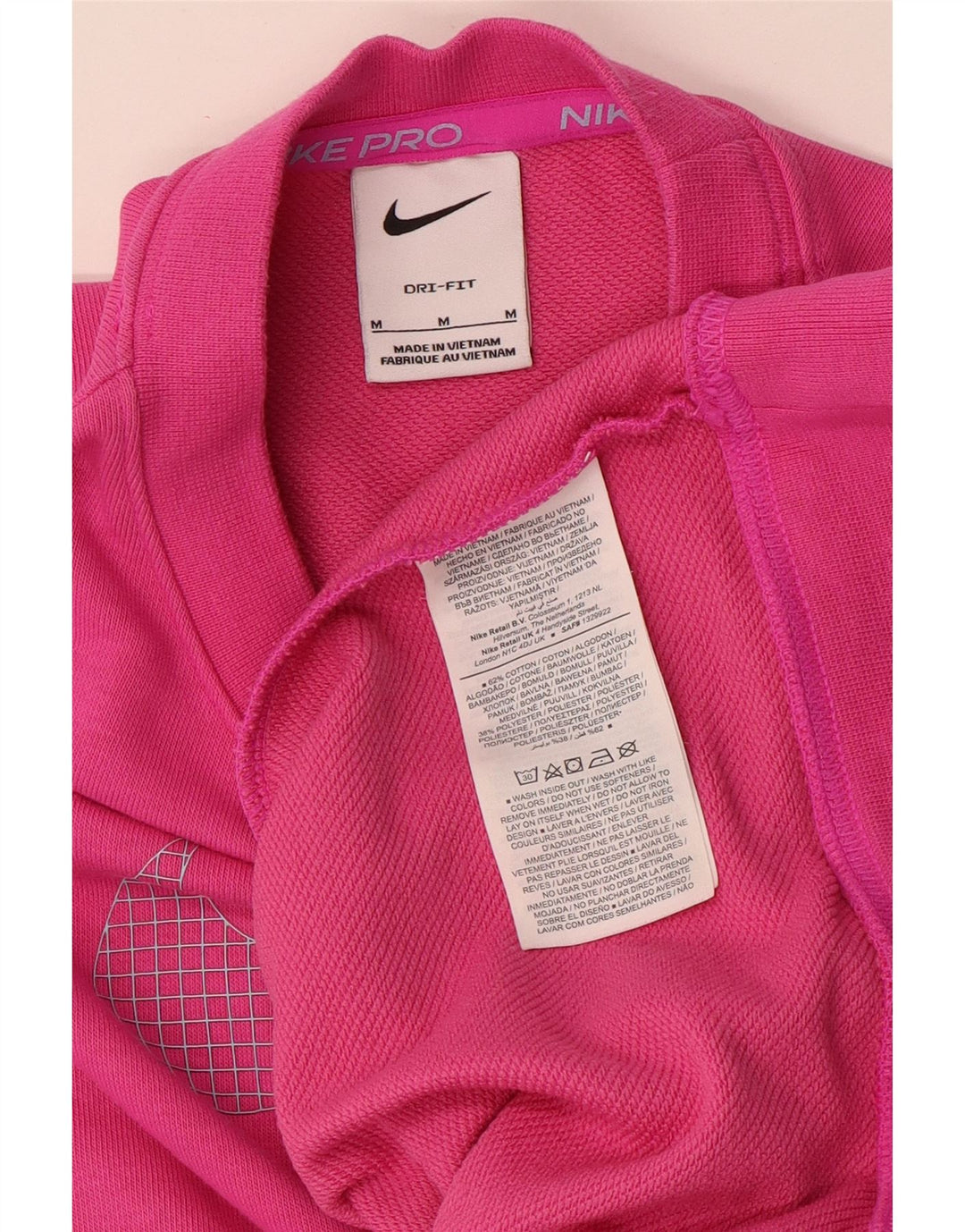 Γυναικείο γραφικό υπερμεγέθη φούτερ Nike UK 14 Μεσαίο ροζ βαμβακερό