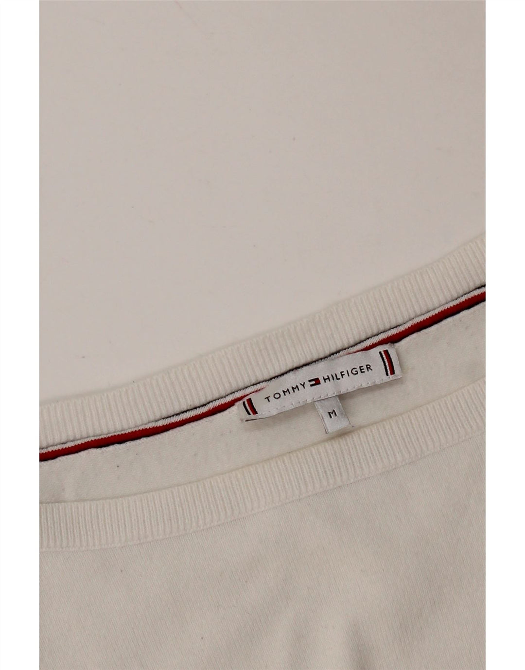 TOMMY HILFIGER Γυναικείο πουλόβερ με λαιμό βάρκα UK 14 Μεσαίο λευκό