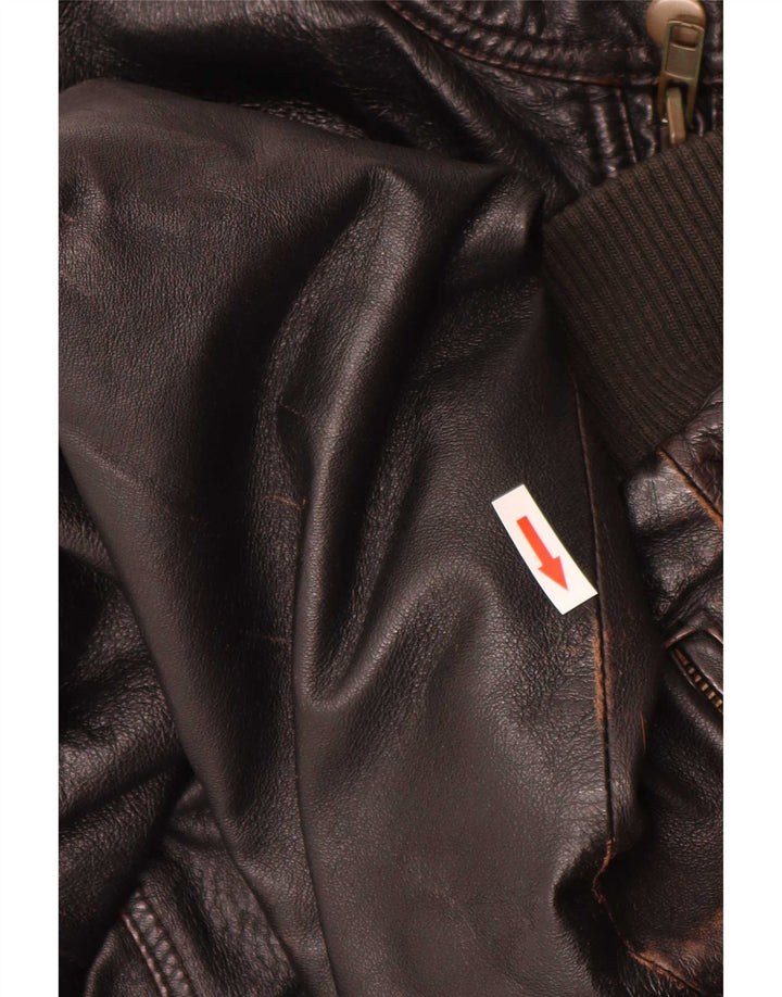 Vintage Ανδρικό Δερμάτινο Μπουφάν IT 52 XL Καφέ Ρετρό