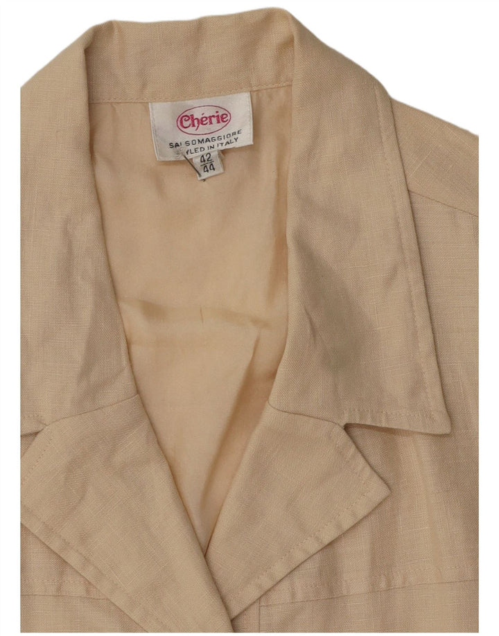Τσέρι Γυναικείο Μπουφάν Blazer IT 42/44 Μεσαίο Μπεζ Λινό