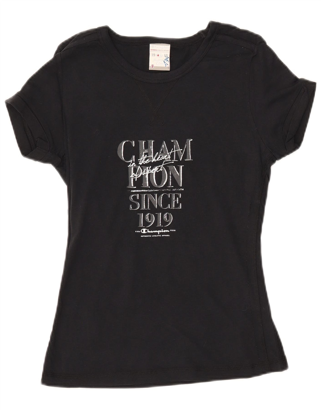 Γυναικείο T-shirt CHAMPION Heritage Classics γραφικό Top 10 Small Black