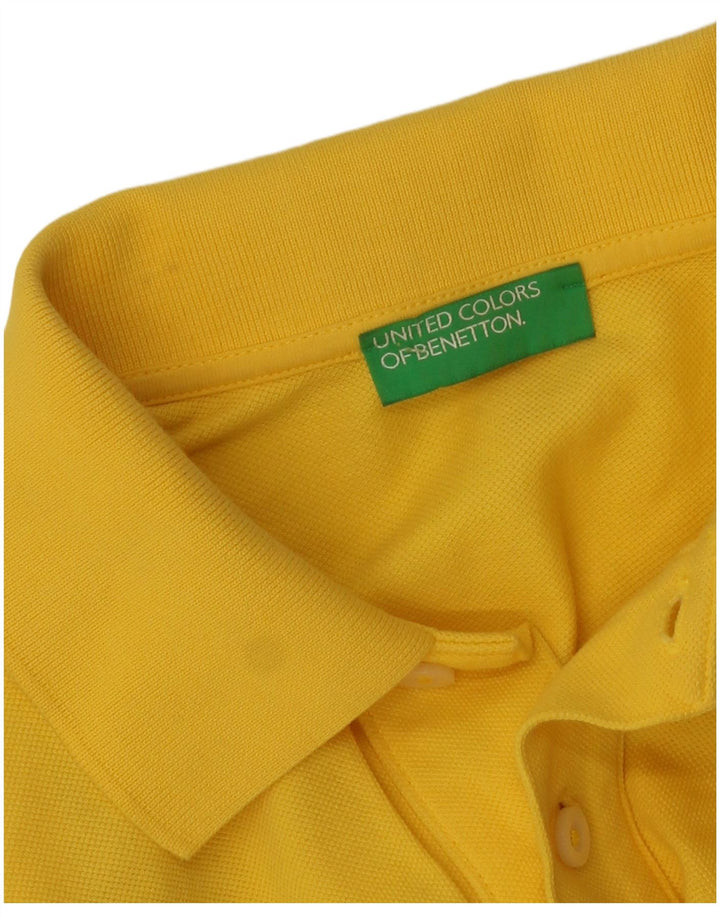 Ανδρικό μπλουζάκι πόλο Benetton μικρό κίτρινο
