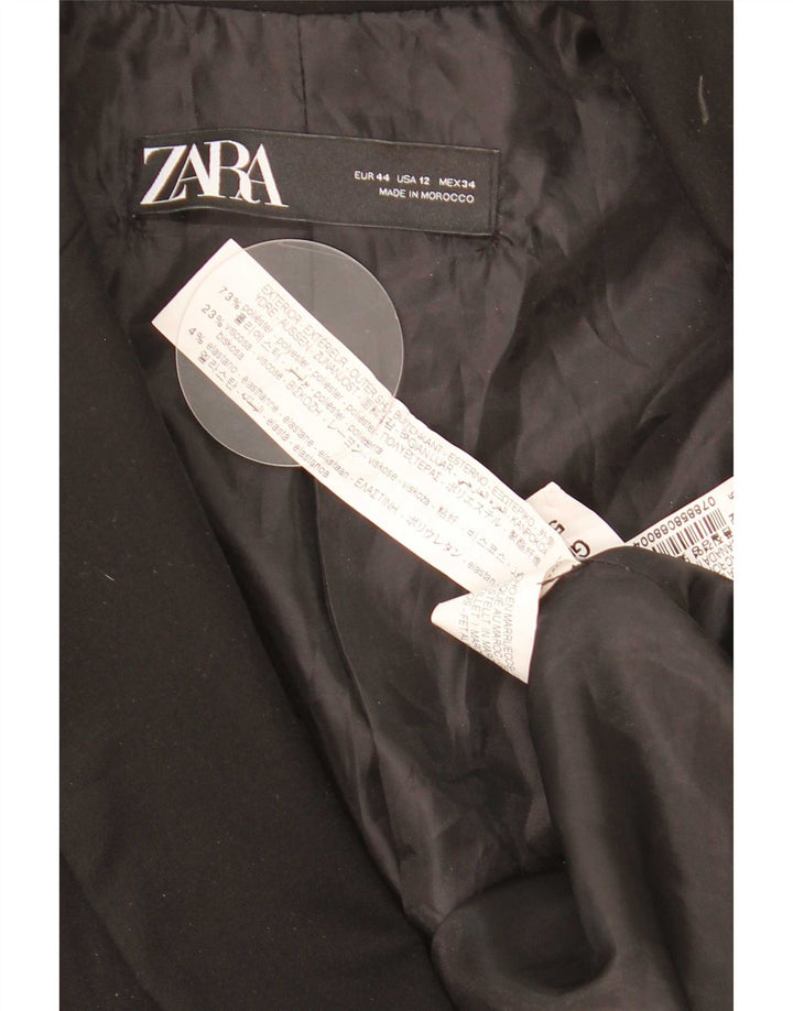 Zara Γυναικείο Μπουφάν σακάκι με 1 κουμπί EU 44 XL Μαύρο πολυεστέρα