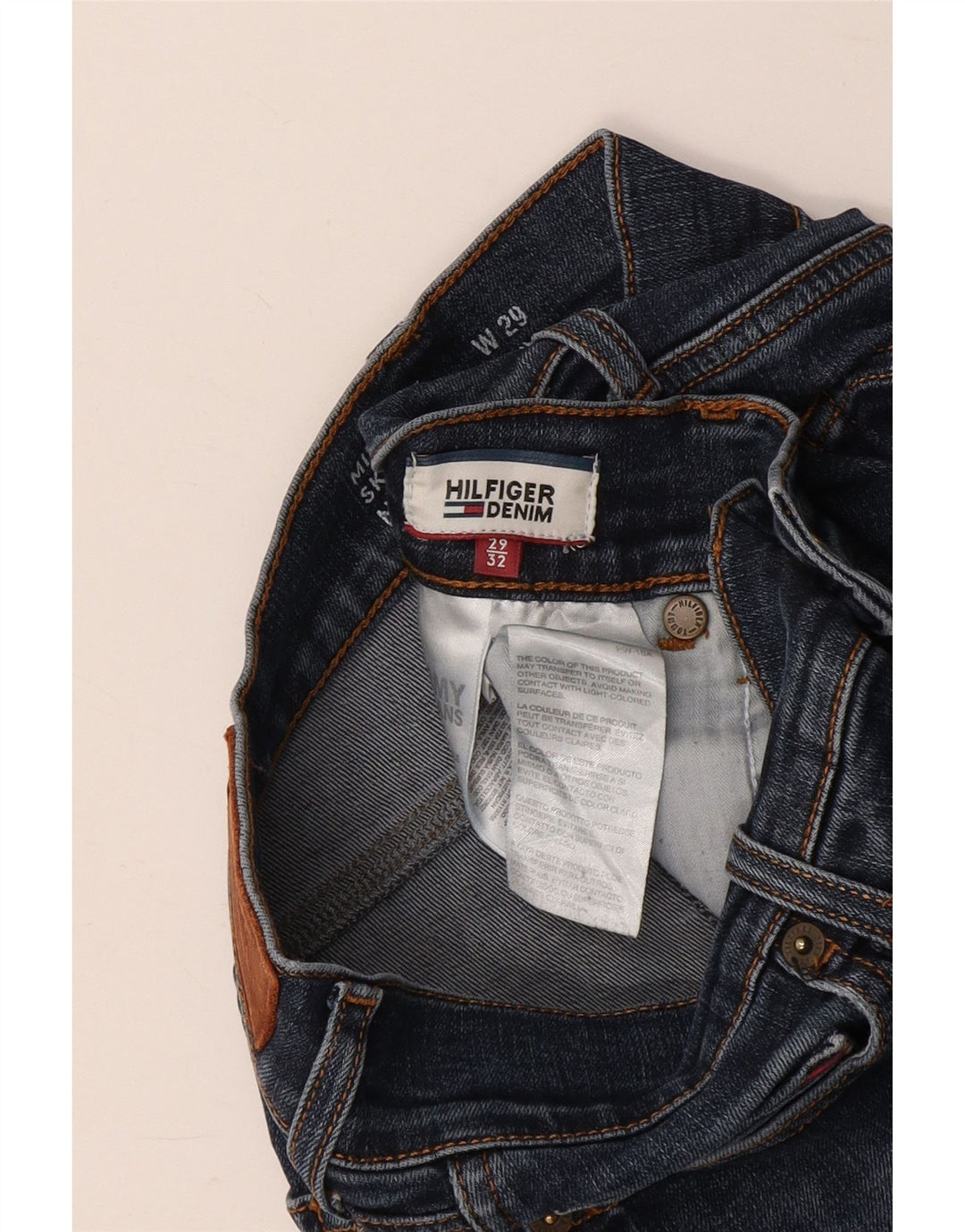 TOMMY HILFIGER Γυναικεία ψηλόμεσα στενά τζιν W29 L32 Μπλε βαμβακερό