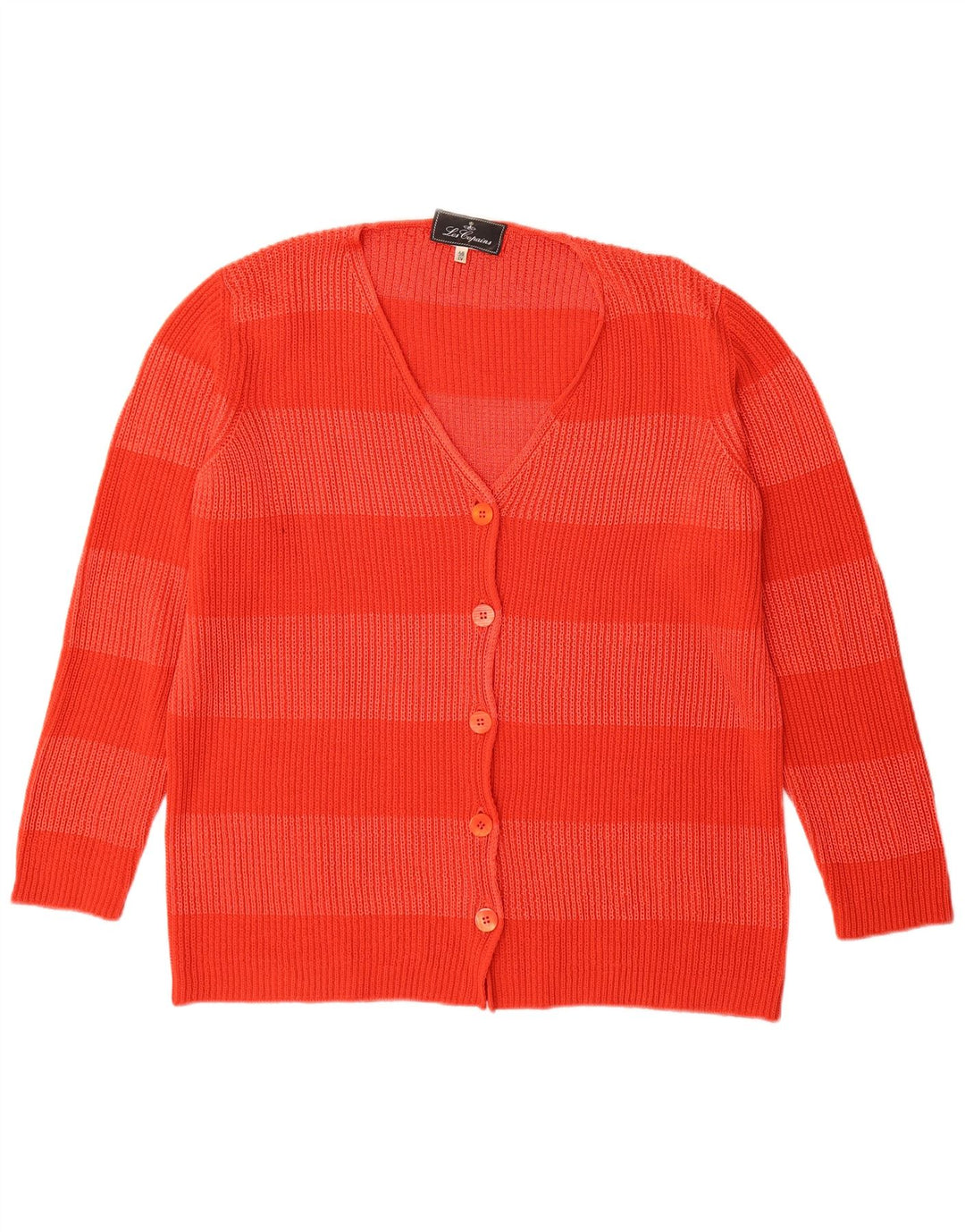 Les Copains Γυναικείο πουλόβερ Longline Cardigan IT 46 μεγάλο κόκκινο ριγέ