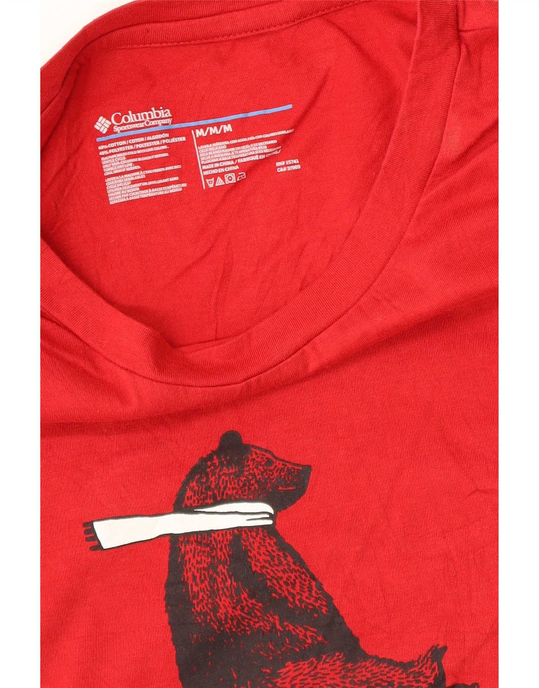 Ανδρικό γραφικό T-Shirt Columbia Top Μεσαίο κόκκινο βαμβακερό