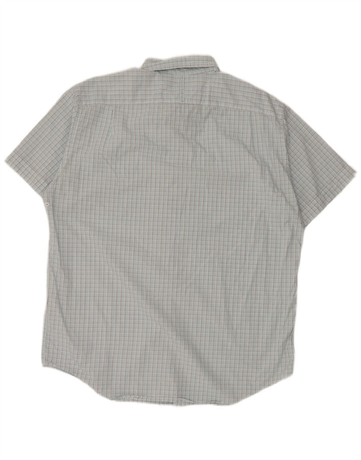 NAUTICA Mens Short Sleeve Shirt Large Blue Check Cotton