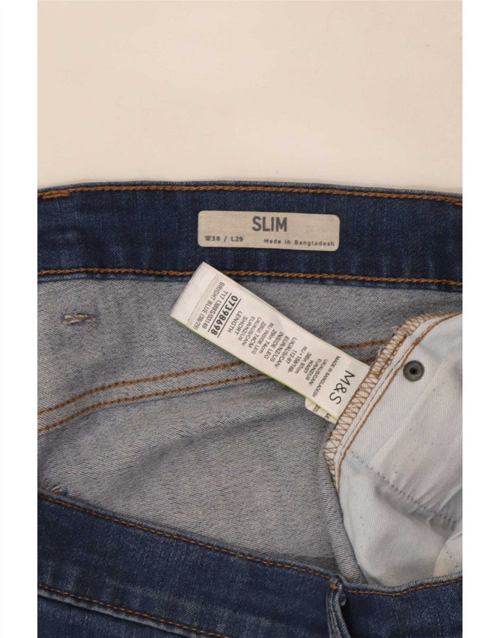 Marks & Spencer Ανδρικό Slim Jeans W38 L29 Μπλε βαμβακερό