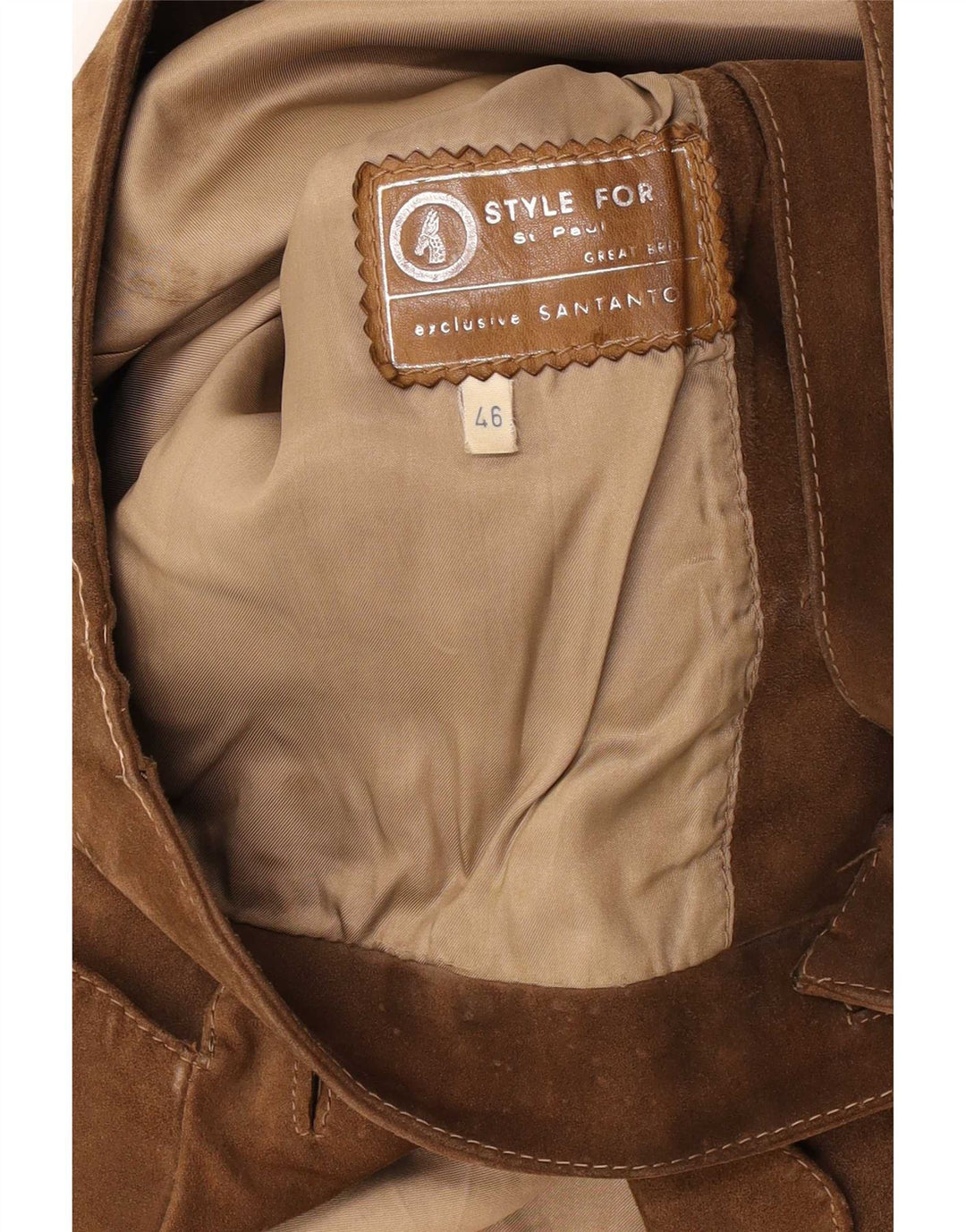 Vintage Ανδρικό Suede Jacket IT 46 Small Brown