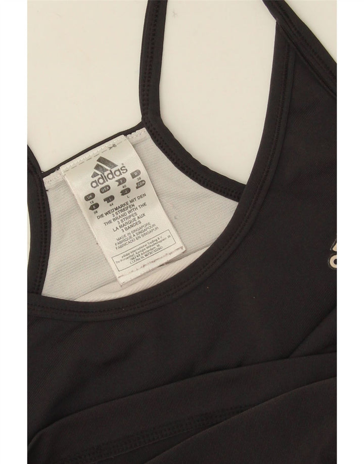 Adidas Γυναικείο Crop Vest Top UK 12 Medium Black Polyester