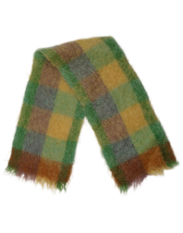 VINTAGE Baby Girls Geometrical Rectangle Scarf One Size L35 Green Classic