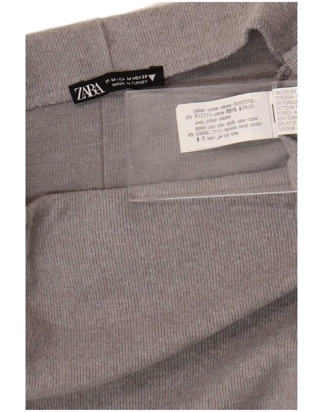 Zara Γυναικεία Ψηλόμεση Μίντι Φούστα Μεσαία W28 Γκρι Πολυεστέρας
