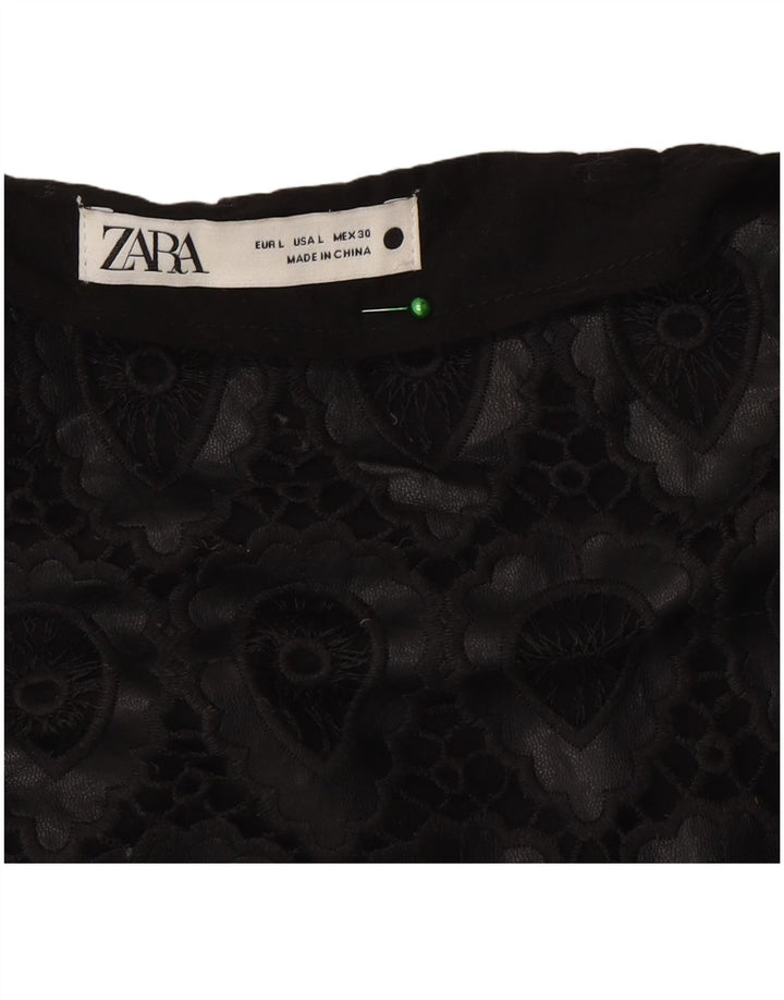 Zara Γυναικεία Μίνι Φούστα Μεγάλη W30 Μαύρη Γεωμετρικός Πολυεστέρας