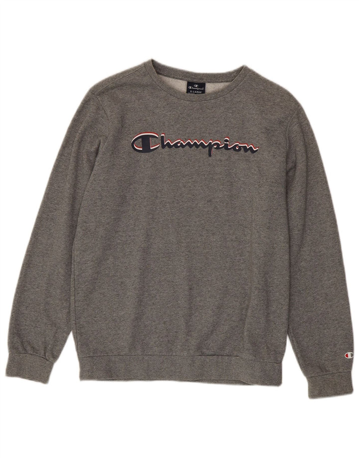 CHAMPION Boys Graphic Sweatshirt Jumper 13-14 Years XL Grey