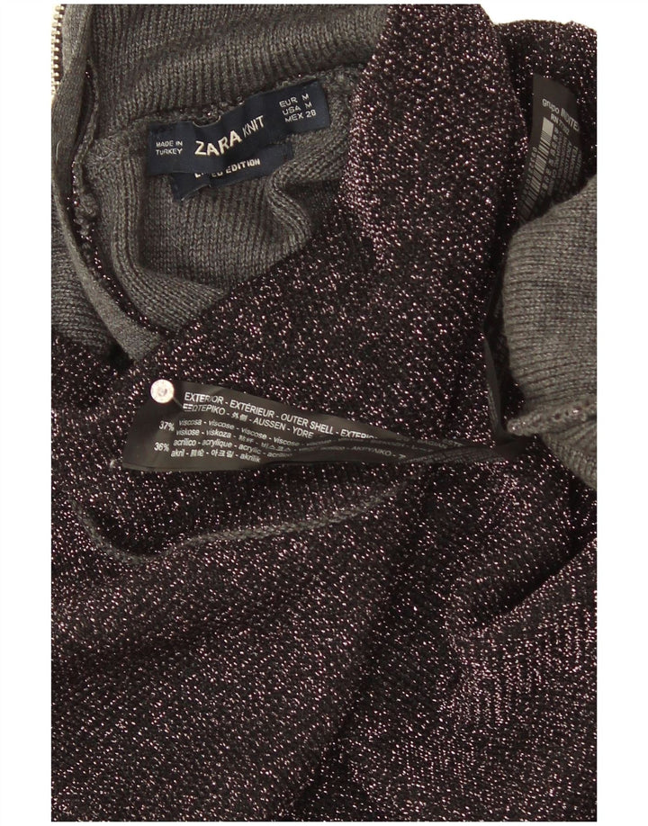 Zara γυναικείο πουλόβερ με λαιμό χελώνα UK 12 μεσαία μαύρη βισκόζη