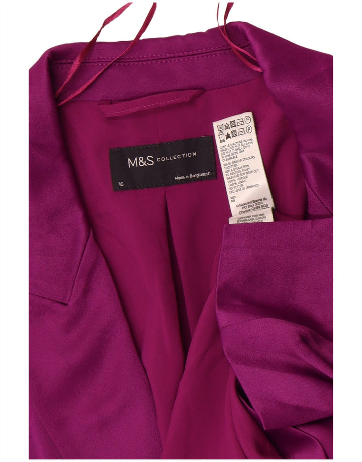 Marks & Spencer Γυναικείο σακάκι 1 κουμπιού blazer UK 16 μεγάλο μωβ βισκόζη