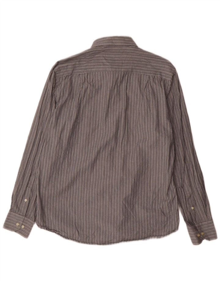 ASCOT SPORTS Ανδρικό πουκάμισο μεγάλο γκρι ριγέ βαμβακερό