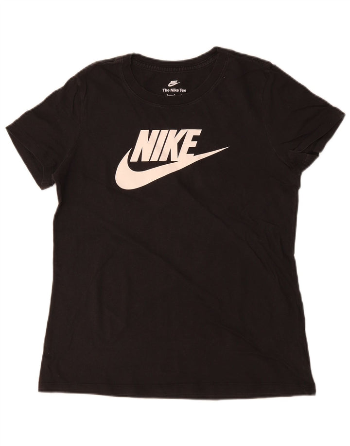Γυναικείο γραφικό μπλουζάκι NIKE Top UK 12 μεσαίο μαύρο βαμβακερό