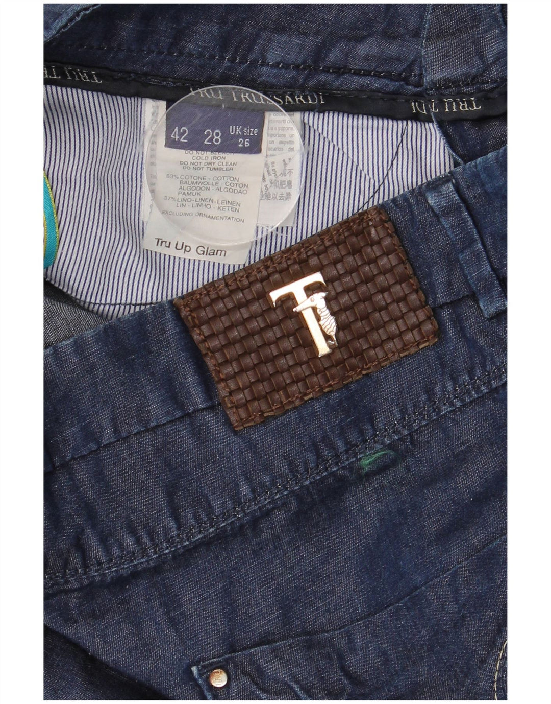 TRUSSARDI Γυναικείο Cropped Jeans W26 L24 Navy Blue Cotton