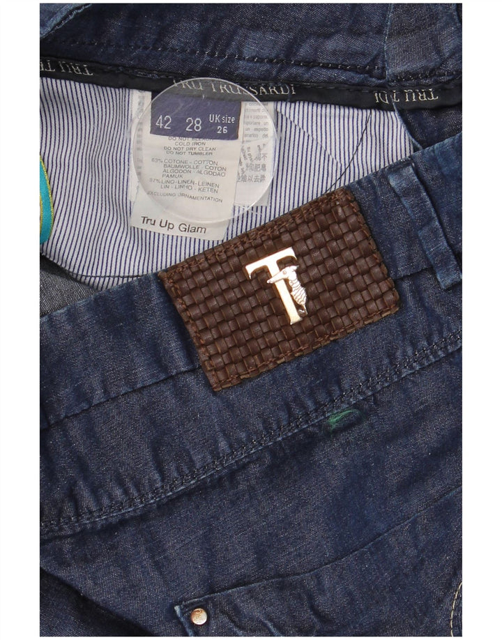 TRUSSARDI Γυναικείο Cropped Jeans W26 L24 Navy Blue Cotton