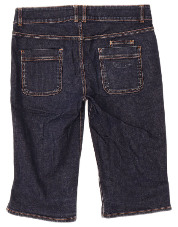 Marks & Spencer Γυναικείο τζιν σορτς βερμούδα UK 8 Small W30 Navy Blue Cotton